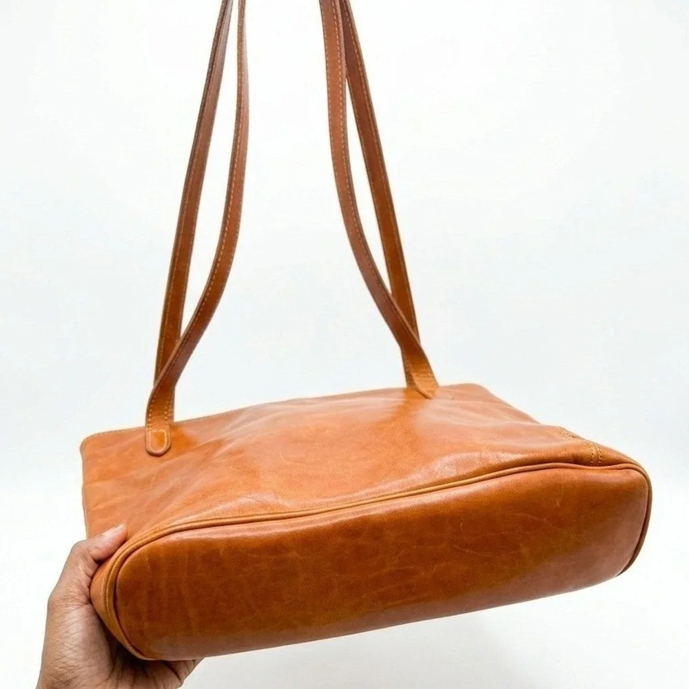 Via De Ginori 23r Firenze Italian Cognac Leather Tote Bag Made in Florence Italy
